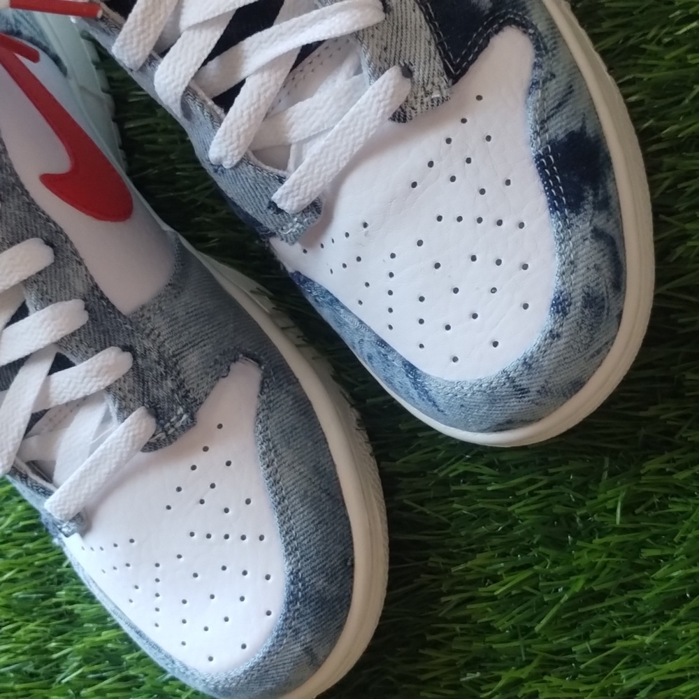 Nike Dunk High Denim Blue White/Sail/Habenero Red Unisex W8 M6.5 - Picture 8 of 16